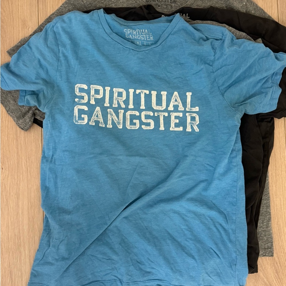 Spiritual Gangster Men's Black Logo Crewneck T‑Shirts - LOT OF 6 - Size Medium - Picture 5 of 8